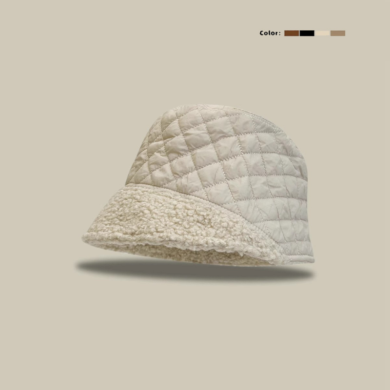 新款韩版轻便羽绒棉菱形格羊羔绒