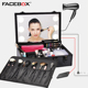 FACEBOX 专业手提带灯多层化妆箱LED插电纹绣化妆师跟妆箱带镜