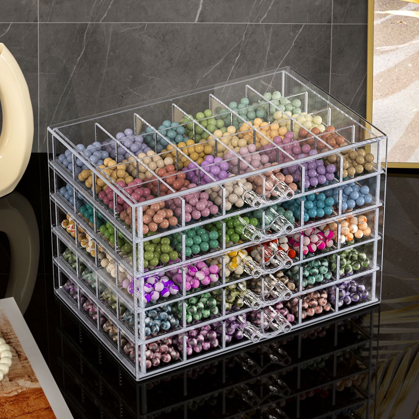 透明亚克力多层抽屉大容量首饰盒