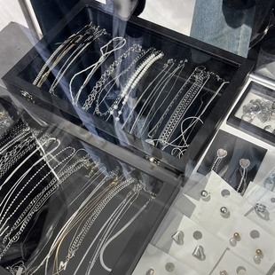 新款珍珠项链收纳盒轻奢小众锁骨链展示盒高级感粗链首饰盒珠宝箱
