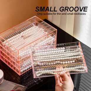 秒杀亚克力首饰盒分层收纳盒珍珠项链手链饰品整理盒防尘桌面展示