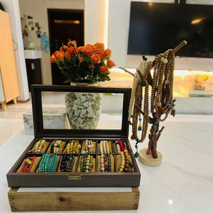 手串收纳盒桌面摆放手链展示盒手串水晶挂件首饰盒手镯文玩储藏盒