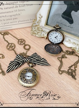永恒蔷薇 原创手作 扑克王国的爱丽丝 项链怀表 chorker 扑克戒指