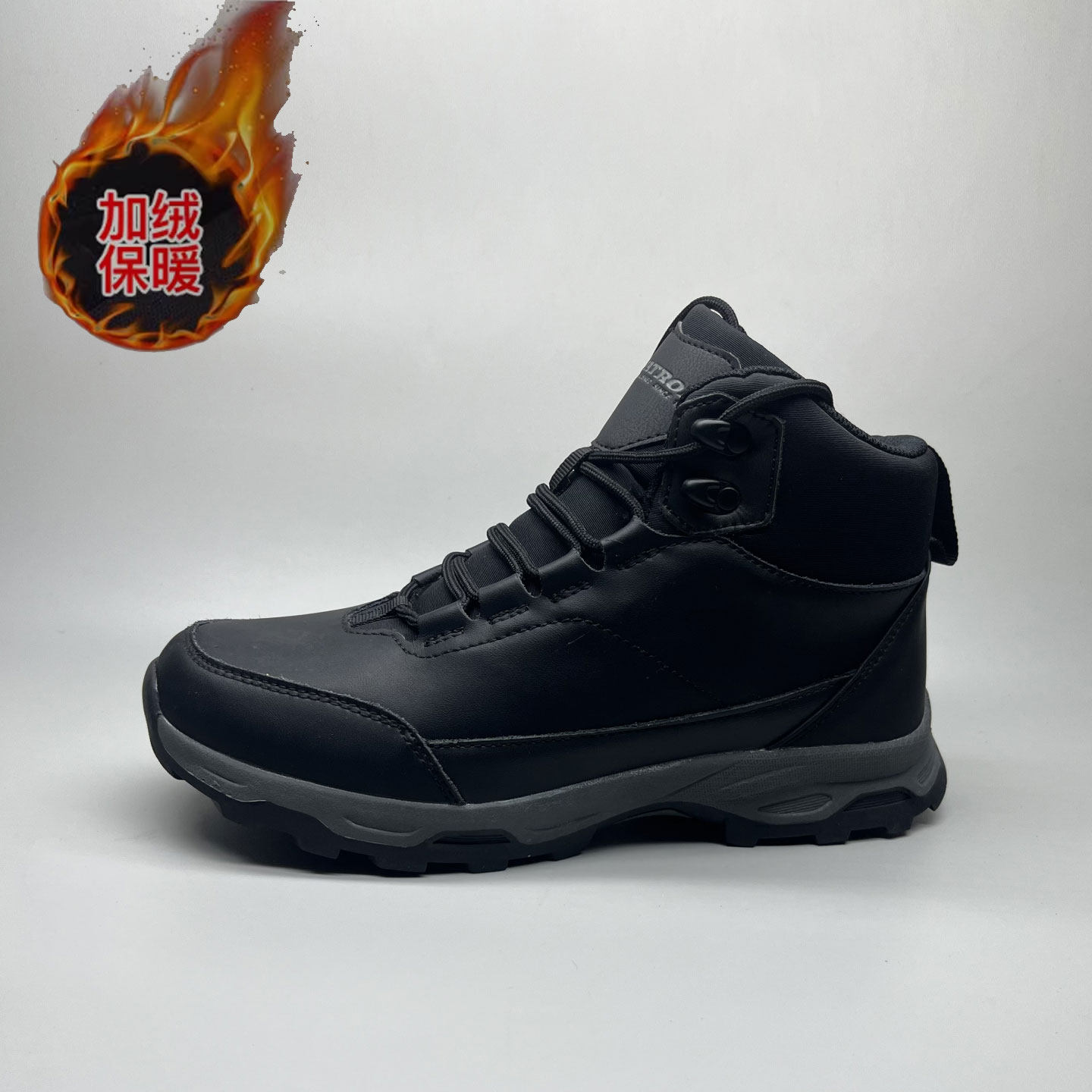 外贸真皮加棉保暖中邦黑色工装鞋男鞋秋冬季防滑耐磨户外徒步鞋子