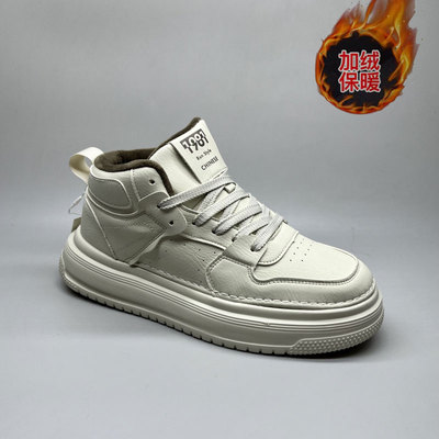 外贸秋冬新款男士棉鞋加绒板鞋男