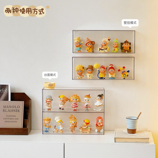 星星人展示盒子壁挂透明亚克力盲盒收纳展示架泡泡玛特手办展示柜