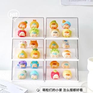 萌粒展示盒盲盒展示柜收纳小摆件手办展示架亚克力透明防尘收纳盒