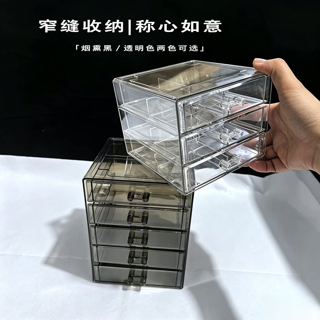 桌面棉签透明收纳盒美容院棉片盒梳妆台有盖化妆棉盒子牙线收纳盒