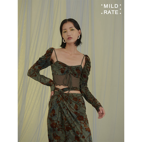 MILDRATE原创扎染植绒复古假两件