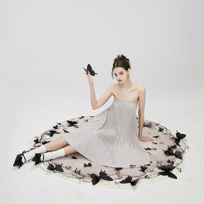 MildRate百褶裙优雅百搭订钻