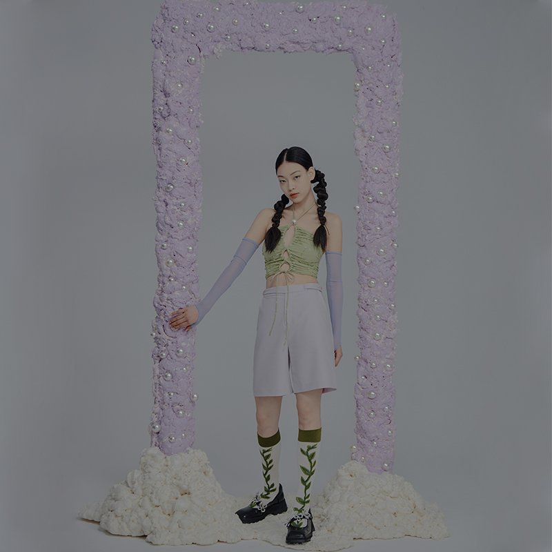 原创设计感中腰五分短裤