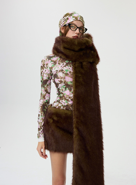 MildRate原创 “雪狐溯光”环保皮草长款围巾保暖围脖秋冬新款