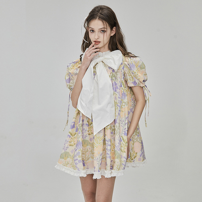 少女风花卉纯棉娃娃裙