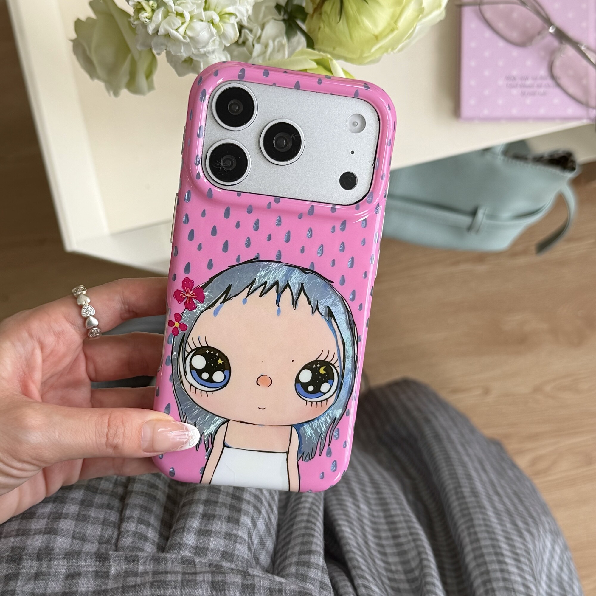 少女心ins镂空雨滴小玉适用苹果17ProMax手机壳镭射双层iphone16pro新款17全包15pro超好看18pro防摔手机套