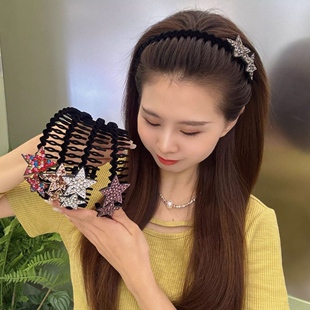 星星发箍女洗脸压发头箍夏季 气质发卡头饰碎发整理发夹头饰发饰