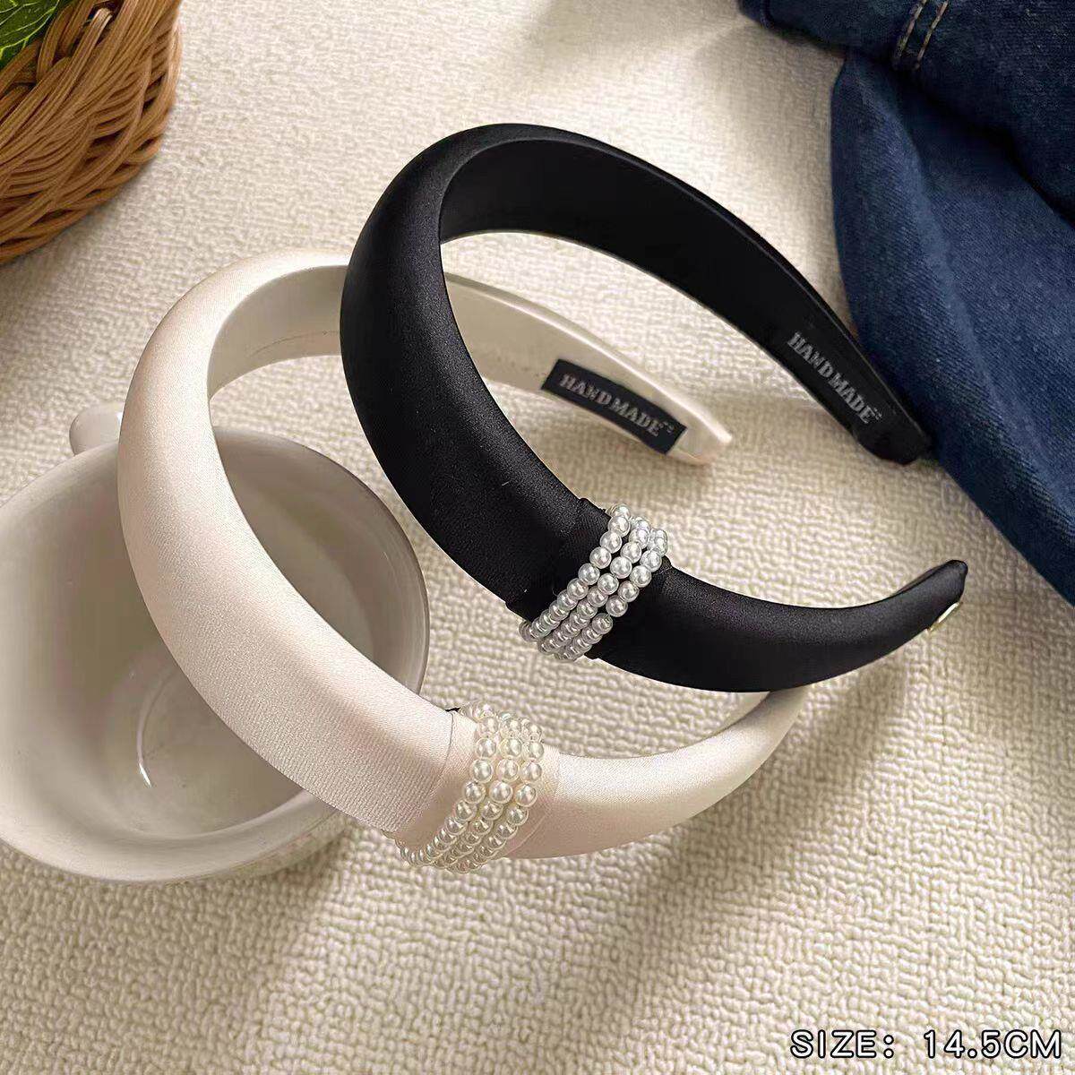 赵露思同款黑色珍珠发箍女2025新款高级感洋气高颅顶头窟发卡发饰