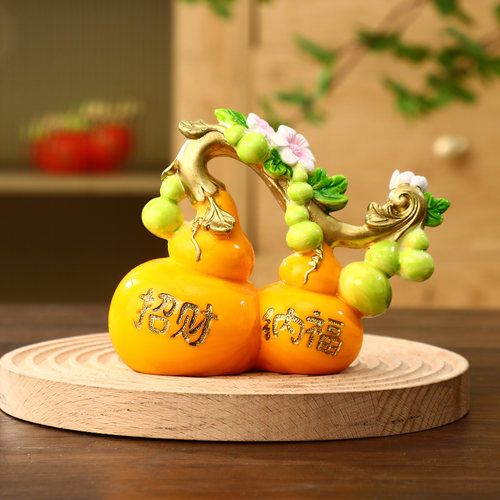 招财葫芦柿柿如意摆件