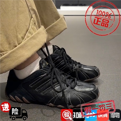 Adidas三叶草男女鞋GHOSTSPRINTW黑色复古皮质运动休闲鞋 IH1654