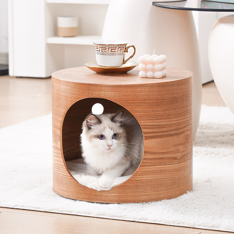 猫咪透明太空舱猫窝猫爬架实木亚克力猫屋胶囊木质猫产房四季通用
