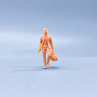 【嗯哼模型】1:64人偶1:43微缩白模面具拧包匪徒造型 V532