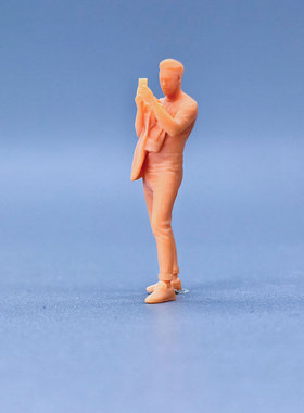 SuperGe1/64白模人偶夹着衣服拍照的男人素模直接上色T129