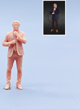 【嗯哼模型】现货1:64人偶1:43微缩白模  整理衣着男 C313
