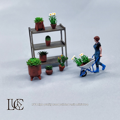 【嗯哼模型】Lucky Studio 1:64人偶 花农绿植套装 微缩场景搭配