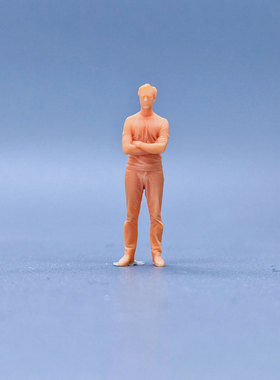 SuperGe1/64白模人偶双手抱胸模特男写实人物直接上色S725