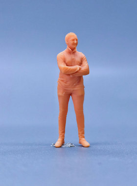 SuperGe1/64白模人偶站立眼镜男素模直接上色T333