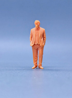 SuperGe1/64白模人偶烟斗富态老爷子直接上色S617