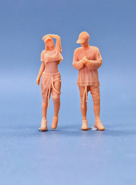 SuperGe1/64白模人偶鸭舌帽型男型女素模直接上色S934