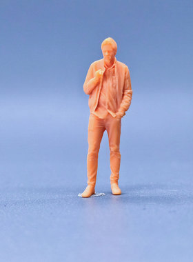 SuperGe1/64白模人偶拿烟聊天的男人素模直接上色T116