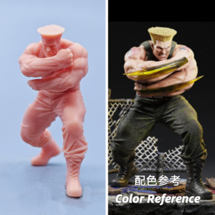 【嗯哼模型】现货1:64人偶1:43微缩白模 街头霸王古烈 D413