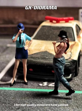 GX-DIORAMA 1/64人偶 女警和扳手女 二人组 写实人物系列