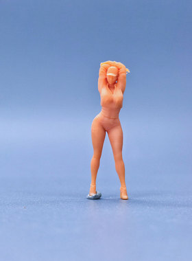 SuperGe1/64白模人偶戴帽圆润性感女可直接上色手工handmadeS312