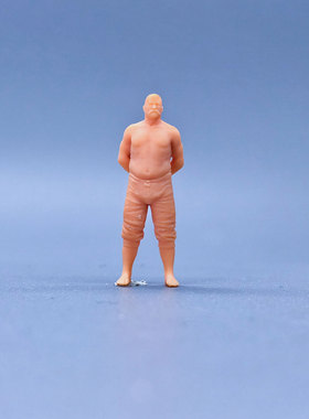 SuperGe1/64白模人偶八字胡子赤上身大叔写实人物直接上色S720