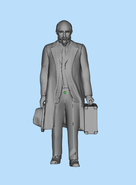 SuperGe1/64白模人偶拿帽子和箱子的男人素模直接上色S930