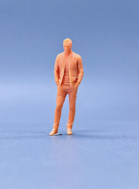 SuperGe1/64白模人偶双手插口袋男人物直接上色S627