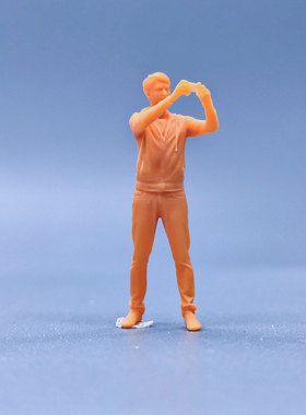 SuperGe1/64白模人偶-双手手机自拍小伙子素模直接上色S208