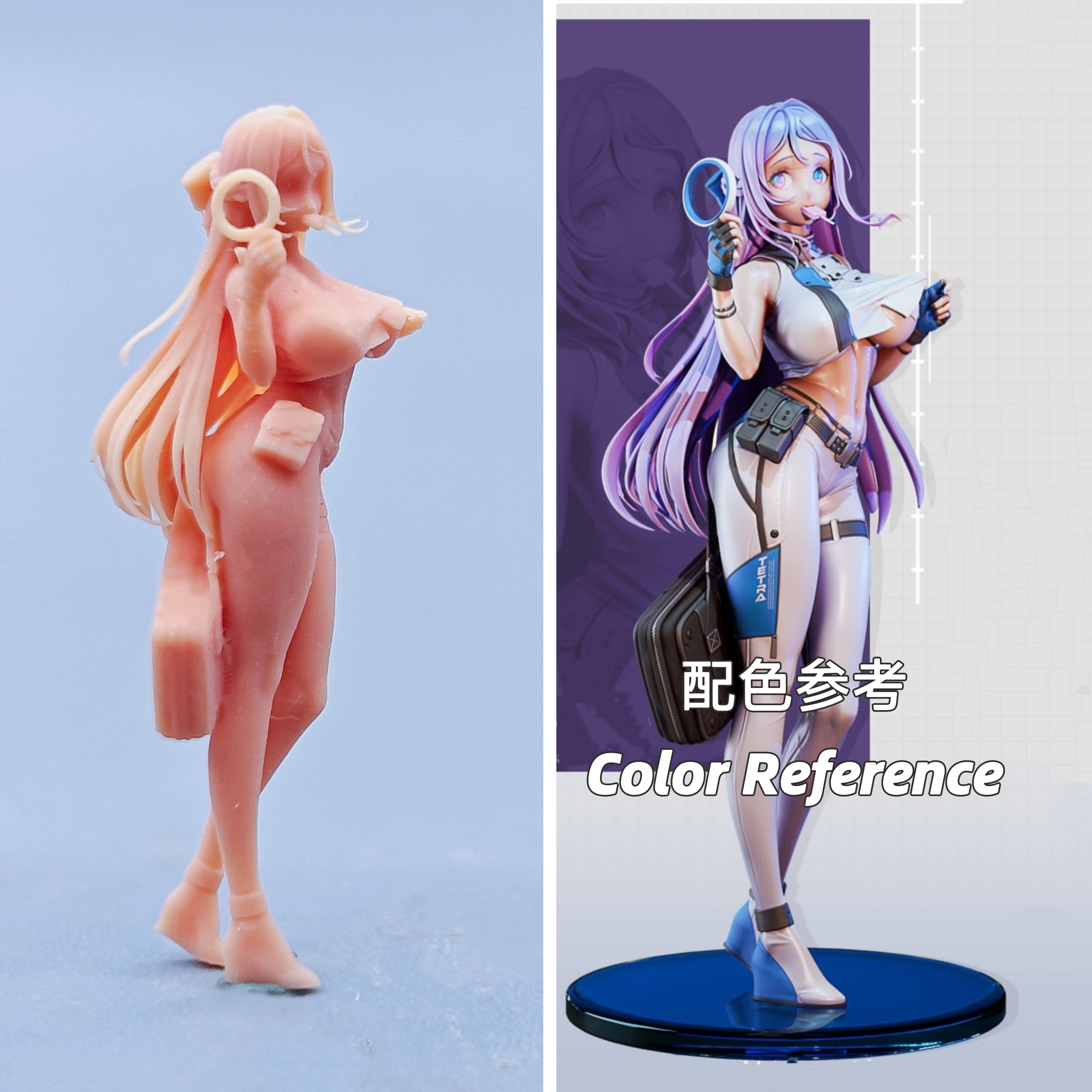 【嗯哼模型】现货1:64人偶1:43微缩白模  妮姬富克旺 D508