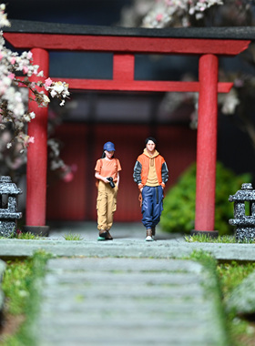 EHC Model  1:64人偶 橙色系男女 二人组预定 不含模型车微缩收藏