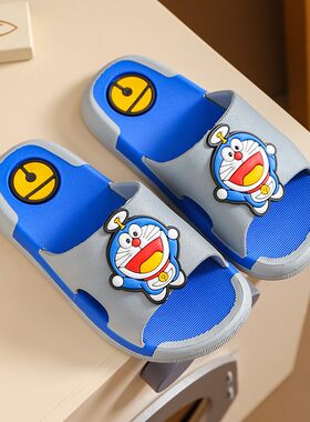 儿童洗澡凉拖鞋亲子防滑男童卡通叮当机器猫夏季室内软底小孩宝宝