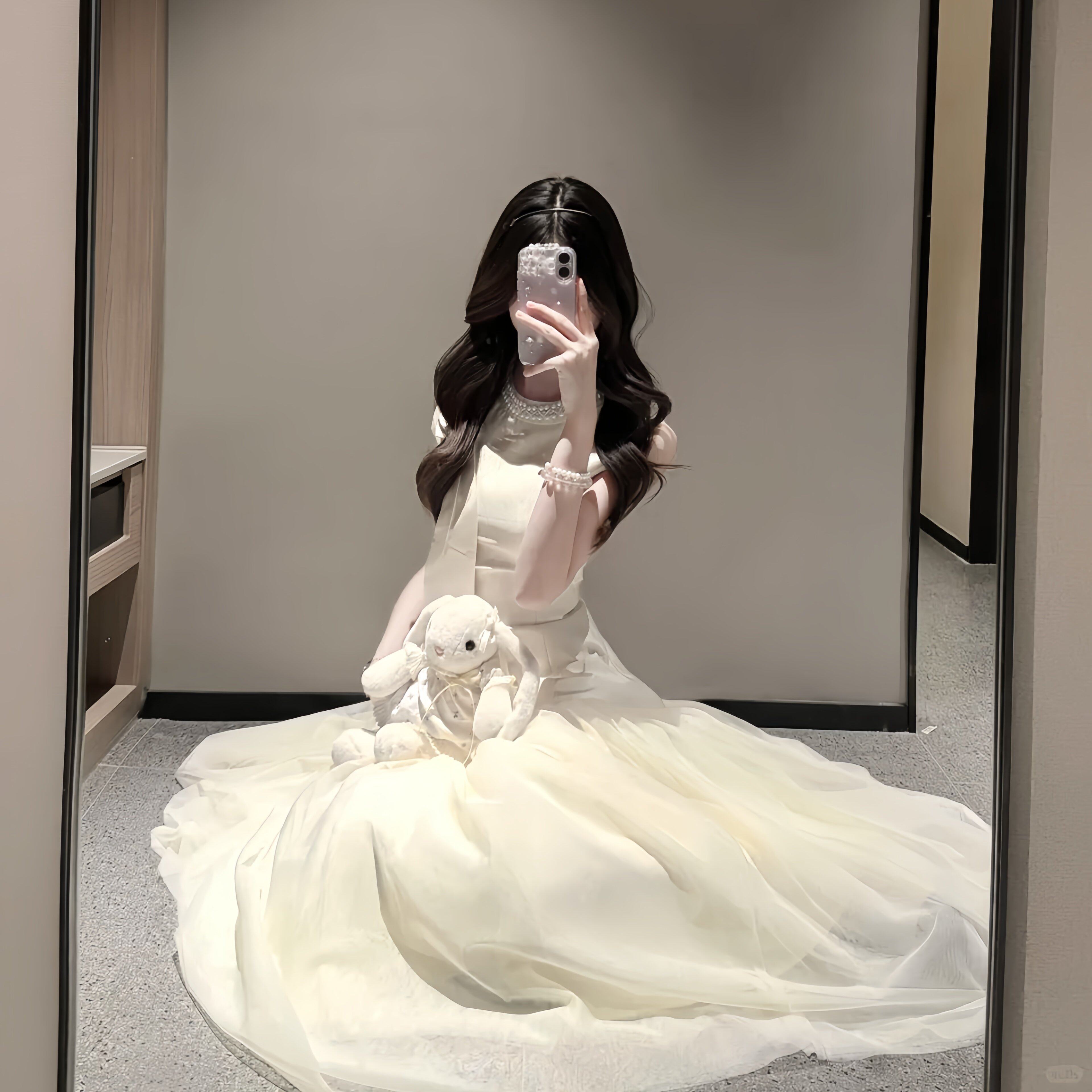 法式千金风白色无袖连衣裙女收腰气质显瘦高端网纱长裙仙女公主裙