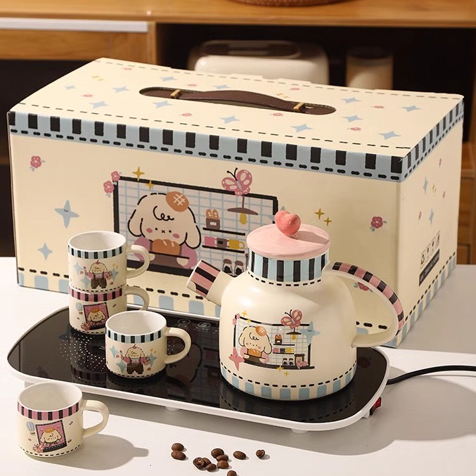 可爱暖暖杯咖啡杯伴手礼物水壶水杯生日水具结婚茶具茶壶送礼套装