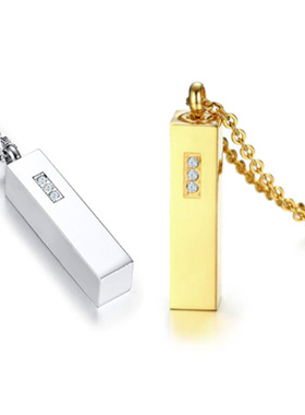 圆筒滴油吊牌猫爪钛钢可打开吊坠