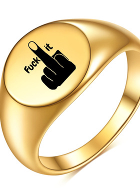 欧美钛钢动物老虎戒指复古月亮星星指环紫色镶钻双手爱心女CG1763