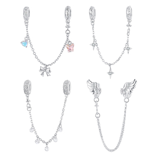 蝴蝶结翅膀安全 链浮雕花纹芭蕾星爆珠子散珠diy饰品配件手串配饰