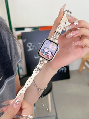 复古十字KT金属细皮手表带