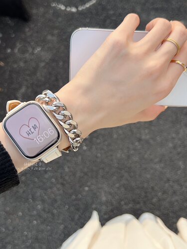 静静的表带真皮双圈高级感小牛皮