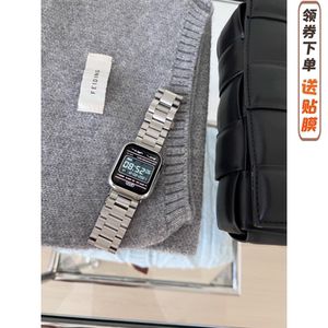 不锈钢三株商务适用于applewatch苹果s78代65234SE金属静静的表带